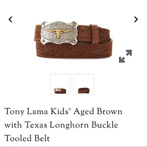 Boys Tony Lama Western Leather Belt w/buckle